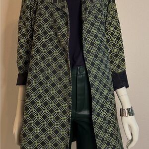 Banana Republic Black and Green Geometric Blazer